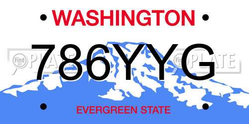 786YYG Washington License Plate