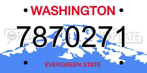7870271 Washington License Plate