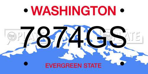 7874GS Washington License Plate