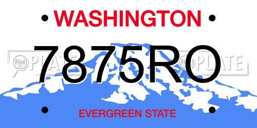 7875RO Washington License Plate