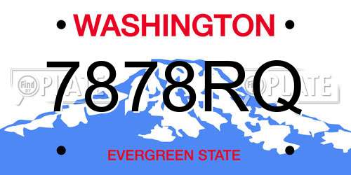 7878RQ Washington License Plate