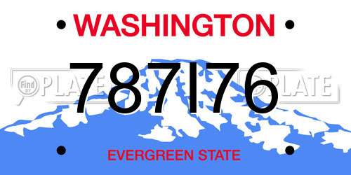 787I76 Washington License Plate