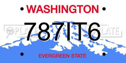 787IT6 Washington License Plate