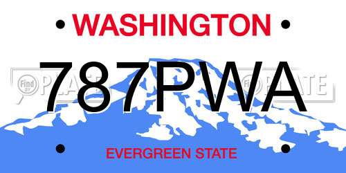 787PWA Washington License Plate