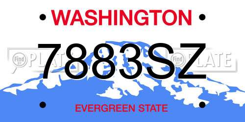 7883SZ Washington License Plate