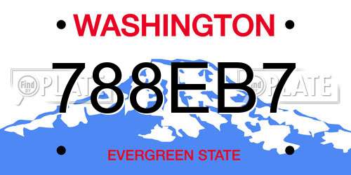 788EB7 Washington License Plate