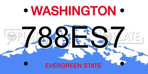788ES7 Washington License Plate