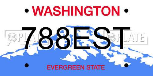 788EST Washington License Plate