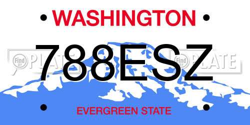 788ESZ Washington License Plate