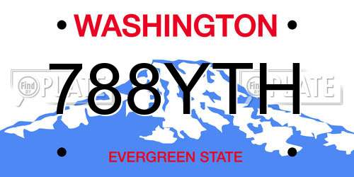 788YTH Washington License Plate