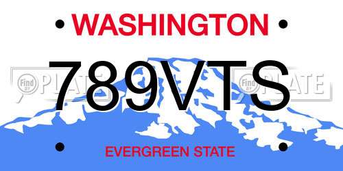 789VTS Washington License Plate