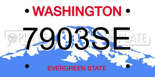 7903SE Washington License Plate