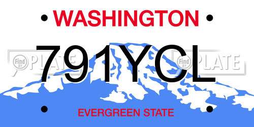 791YCL Washington License Plate