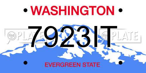 7923IT Washington License Plate