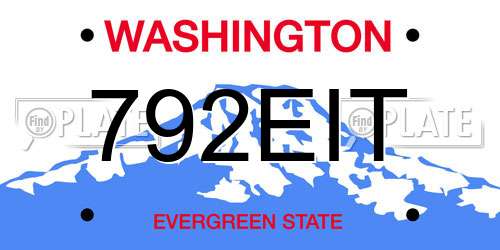 792EIT Washington License Plate