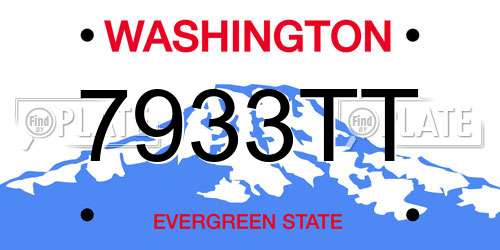 7933TT Washington License Plate