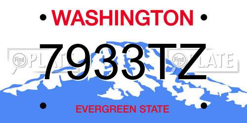 7933TZ Washington License Plate