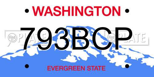 793BCP Washington License Plate