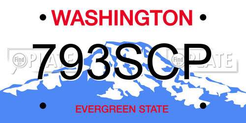 793SCP Washington License Plate