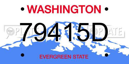 79415D Washington License Plate