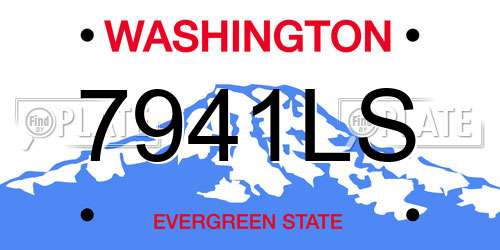 7941LS Washington License Plate