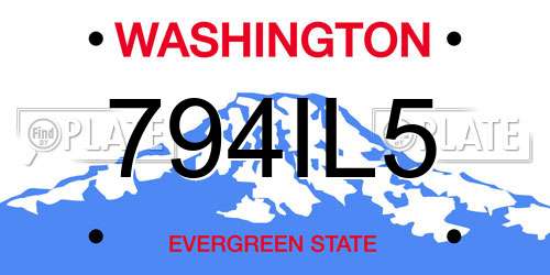 794IL5 Washington License Plate