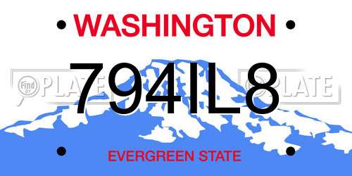 794IL8 Washington License Plate