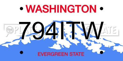 794ITW Washington License Plate
