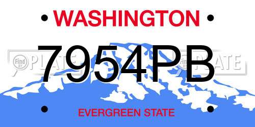 7954PB Washington License Plate