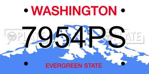 7954PS Washington License Plate