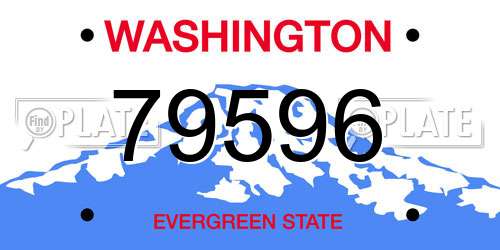 79596 Washington License Plate