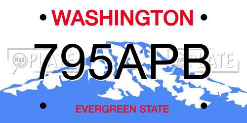 795APB Washington License Plate