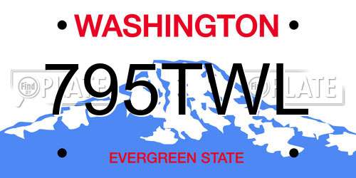 795TWL Washington License Plate