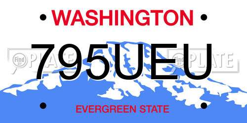795UEU Washington License Plate