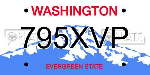 795XVP Washington License Plate