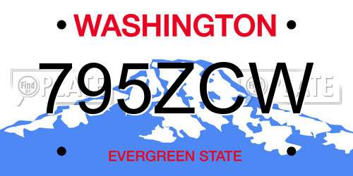 795ZCW Washington License Plate