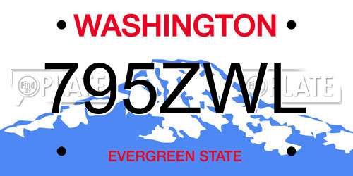 795ZWL Washington License Plate