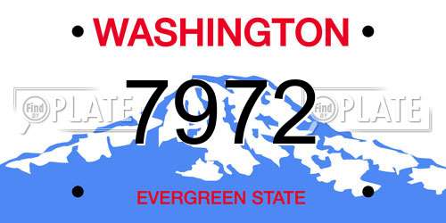 7972 Washington License Plate