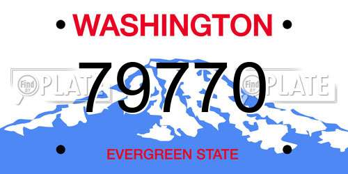 79770 Washington License Plate
