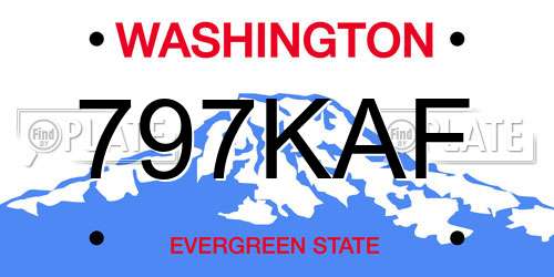 797KAF Washington License Plate