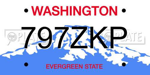 797ZKP Washington License Plate