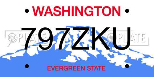 797ZKU Washington License Plate