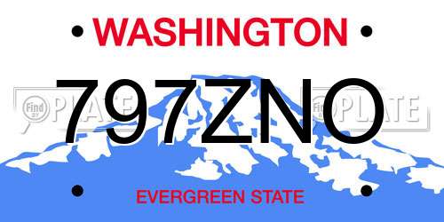 797ZNO Washington License Plate