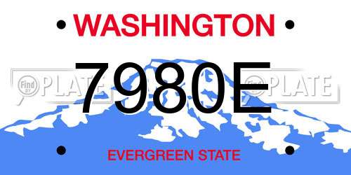 7980E Washington License Plate