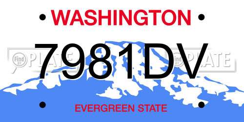 7981DV Washington License Plate