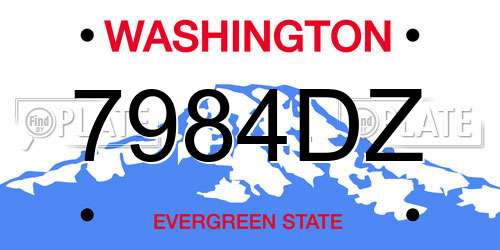 7984DZ Washington License Plate