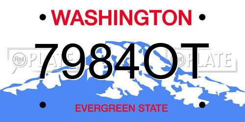 7984OT Washington License Plate