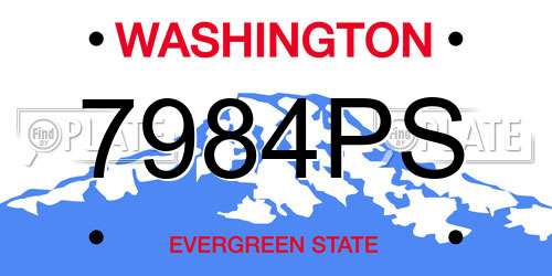 7984PS Washington License Plate