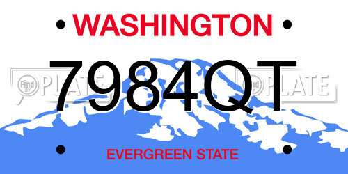 7984QT Washington License Plate