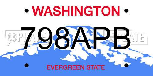 798APB Washington License Plate